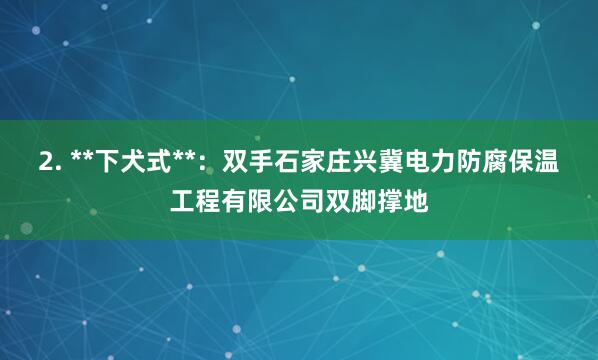 2. **下犬式**：双手石家庄兴冀电力防腐保温工程有限公司双脚撑地